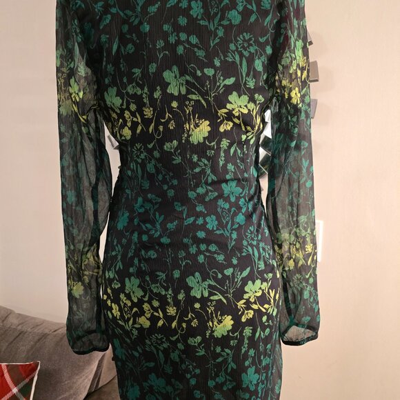 A New Day Floral Green Mini Dress - Picture 3 of 6